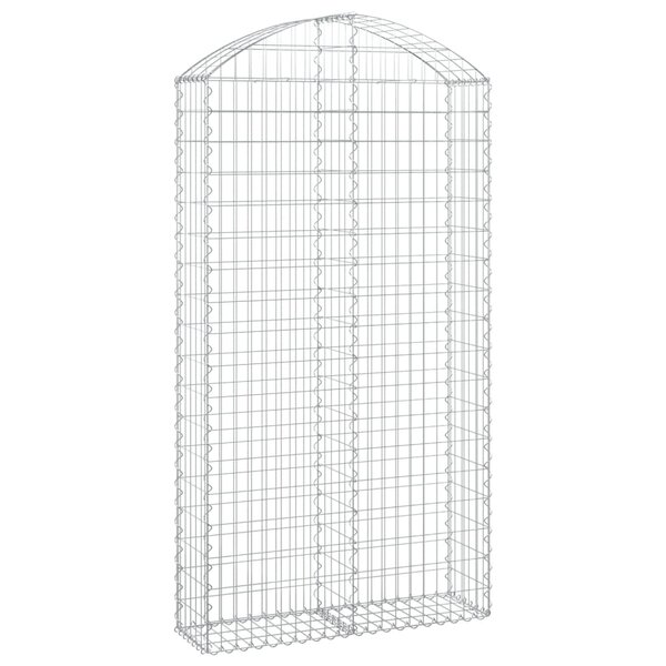 vidaXL Panier de gabions arqué 100x30x180/200 cm Fer galvanisé