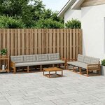 vidaXL Ensemble de canapés d'extérieur 8 Pièces Naturel et gris clair