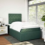 vidaXL Sommier à lattes de lit et matelas Vert foncé 120x200cm Velours