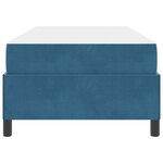 vidaXL Cadre de lit Bleu foncé et blanc 90 x 190 cm Velours