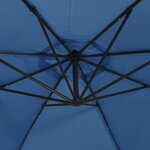 vidaXL Parasol de jardin en porte-à-faux avec lumières LED bleu azuré