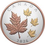 Pièce de monnaie en Argent 50 Dollars g 155.5 (5 oz) Millésime 2026 MAPLE LEAVES IN MOTION