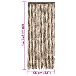 vidaXL Rideau anti-mouches beige et marron 56x200 cm chenille