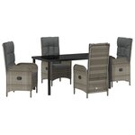 vidaXL Ensemble de salle à manger de jardin de 5 pièces en poly rattan gris