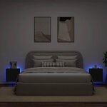 vidaXL Meubles TV muraux avec lumières LED 2 Pièces noir 40 5x35x40 cm