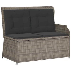 vidaXL Banc de jardin avec coussin Gris polyrotin
