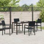 vidaXL Ensemble de salle à manger de jardin 5 pièces Noir Poly Rotin