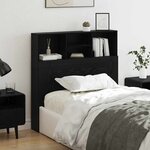 vidaXL Cabinet de Tête de Lit avec étagère Chêne noir Bois Composite
