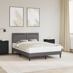 vidaXL Cadre de lit avec bandes LED Gris 120 x 200 cm Simili cuir