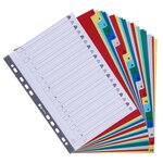 Intercalaires Imprimés Alphabétiques Pp Couleurs 12/100 Az - A4 - Couleurs Assorties - X 20 - Exacompta