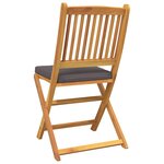 Chaises de jardin pliantes vidaXL avec coussin gris 4Pièces en bois d'acacia massif
