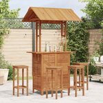 vidaXL Table de bar d'extérieur avec toit 113x106x217 cm Bois d'acacia