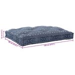 vidaXL Coussin de canapé Impression Indigo 120 x 80 x 12 cm tissu
