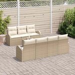 vidaXL Ensemble de canapé de jardin Beige 55 x 55 x 37 cm polyrotin
