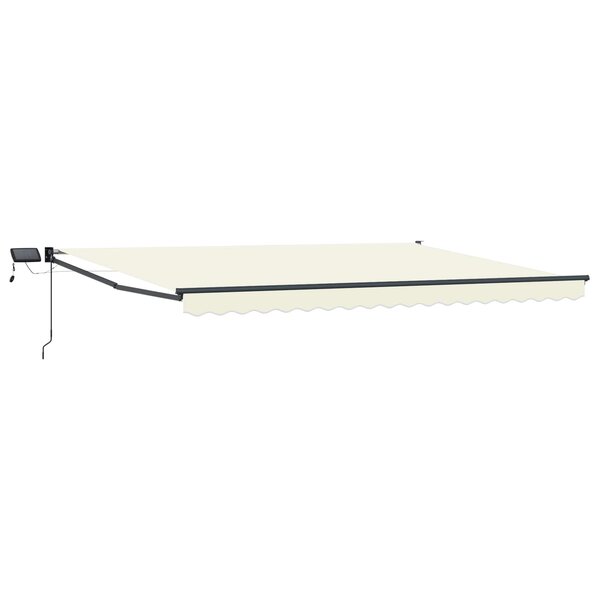 vidaXL Store rétractable manuel avec LEDs Crème et Anthracite 4 x 2 m