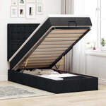 vidaXL Cadre de lit ottoman avec matelas noir 100x200cm tissu
