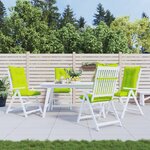 vidaXL Coussins de chaise de jardin à dossier haut lot de 4 vert vif