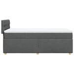 vidaXL Sommier à lattes de lit avec matelas Gris foncé 90x200 cm Tissu