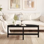 vidaXL Table basse Noir 118x63x45 cm Bois massif de pin