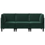 vidaXL Ensemble de meubles pour le salon 3 Pièces Vert foncé Velours