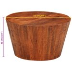 vidaXL Table basse Ø 52x30 cm bois de manguier brut massif