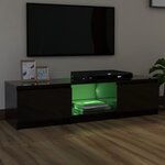 vidaXL Meuble TV avec lumières LED noir brillant 140x40x35 5 cm