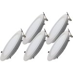 Spot led extra plat rond 24w blanc (pack de 5) - blanc froid 6000k - 8000k - silamp