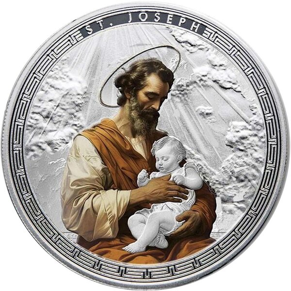 Pièce de monnaie en Argent 5 Cedis g 31.1 (1 oz) Millésime 2025 Patron Saints ST. JOSEPH