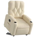 vidaXL Fauteuil inclinable électrique crème tissu