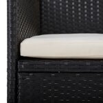 vidaXL Ensemble à manger de jardin 3 Pièces Noir