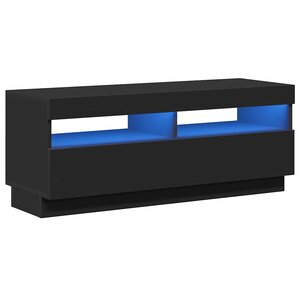 vidaXL Meuble TV avec lumières LED noir 100x35x40 cm