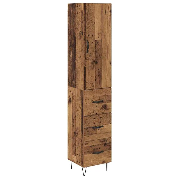vidaXL Haut Armoire Bois Ancien 34 5 x 34 x 90 cm Bois d'ingénierie