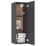 vidaXL Meuble TV Gris brillant 30 5x30x90 cm Bois d’ingénierie