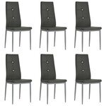 vidaXL Chaises à manger lot de 6 gris similicuir