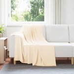 vidaXL Jeté Crème 170 x 130 cm Toison