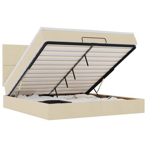 VidaXL Cadre de lit ottoman avec matelas crème 160x200 cm tissu