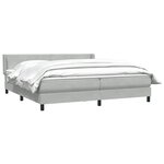 vidaXL Sommier à lattes de lit et matelas gris clair 180x210cm velours