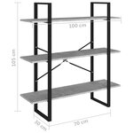vidaXL Bibliothèque gris béton 100x30x105 cm bois d'ingénierie