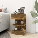 vidaXL Table de chevet Chêne fumé 40x35x65 cm Bois d'ingénierie