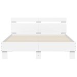 vidaXL Cadre de lit avec tête de lit blanc 120x200cm bois d'ingénierie