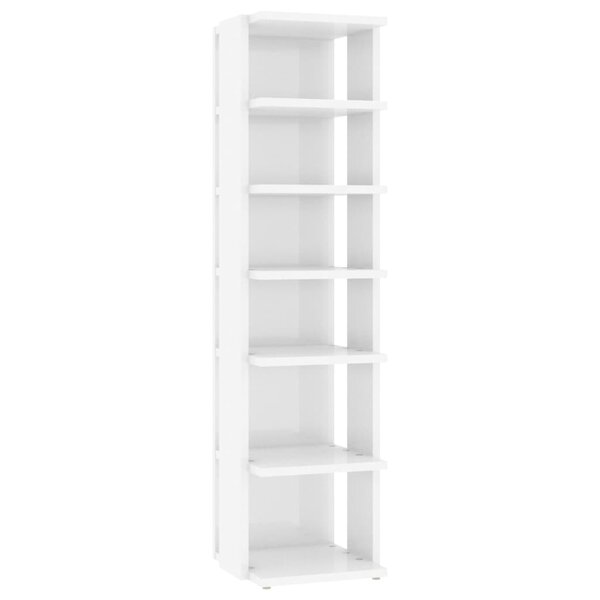 vidaXL Armoire à chaussures Blanc brillant 27 5x27x102 cm