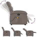 vidaXL Fauteuil inclinable de massage Taupe Tissu