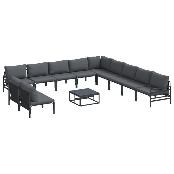 vidaXL Ensemble de canapé de jardin 12 Pièces Anthracite Acier