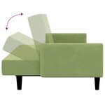 vidaXL Canapé-lit à 2 places vert clair velours