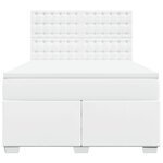 vidaXL Sommier à lattes de lit avec matelas Blanc 140x190cm Similicuir