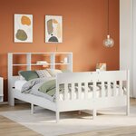 vidaXL Cadre de lit sans matelas blanc 160x200 cm bois de pin massif