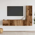 vidaXL Meubles TV muraux 3 Pièces vieux bois bois d'ingénierie