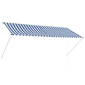 vidaXL Auvent rétractable 300x150 cm Bleu et blanc