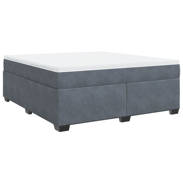 vidaXL Sommier à lattes de lit et matelas Gris foncé 180x200cm Velours