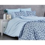 Parure de lit - housse de couette 220 x 240 + 2 taies d'oreiller 60 x 60 coton renforcé - Bleu